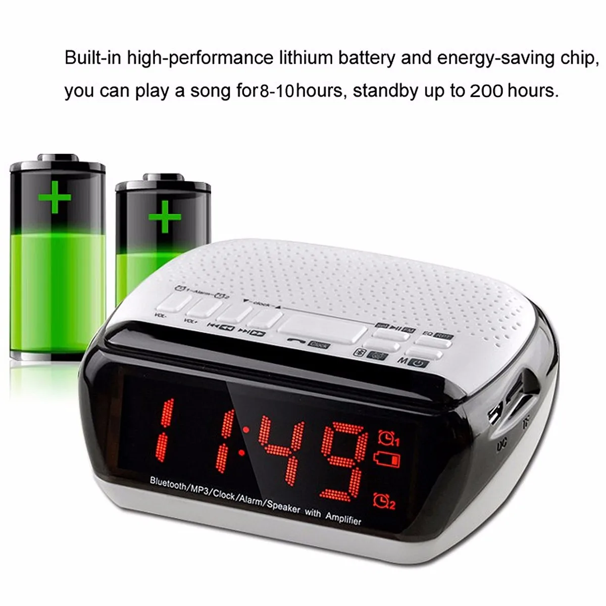 СВЕТОДИОДНЫЙ беспроводной bluetooth динамик цифровой будильник Многофункциональный микрофон ЖК-дисплей будильник динамик TF FM радио MP3 музыкальный плеер