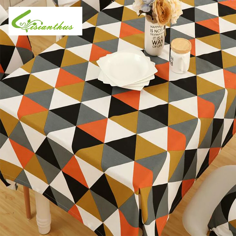 Водонепроницаемая скатерть из полиэстера и хлопка чехол для обеденного стола в