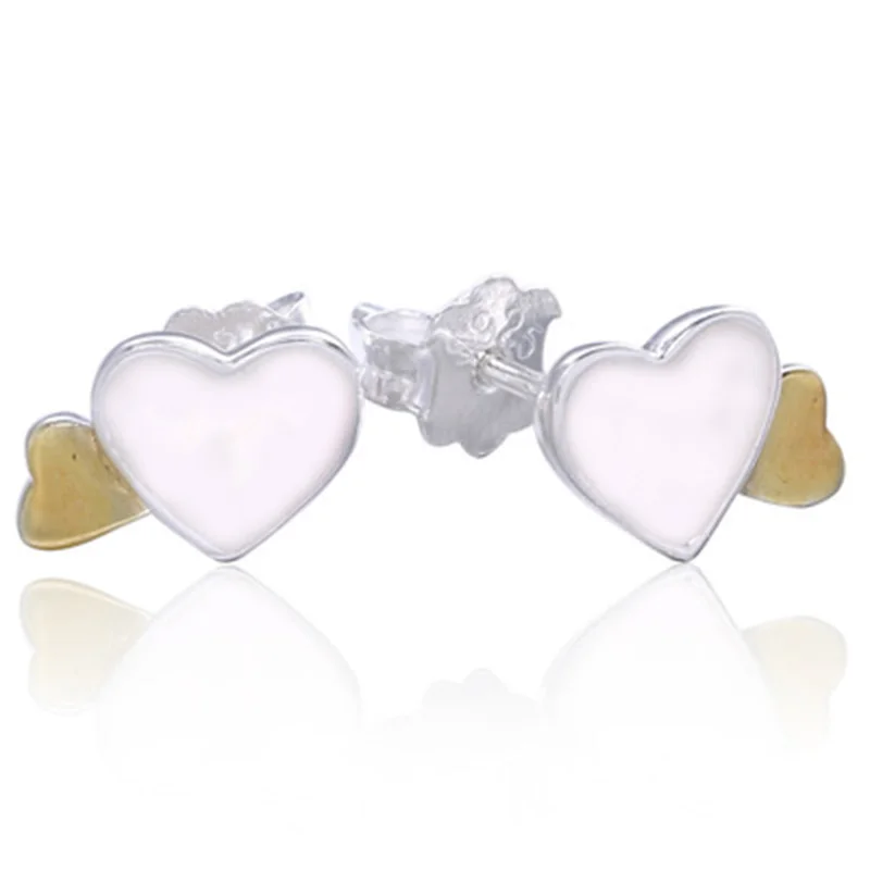 

Серьги-гвоздики из стерлингового серебра 925 пробы в семейном стиле, серьги с сердцем для женщин, ювелирные изделия для свадебной вечеринки