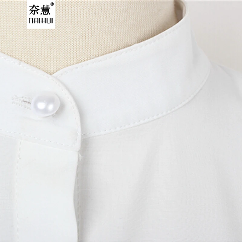 Lenshin Осенняя модная черная рубашка Женская рабочая одежда топы с длинными