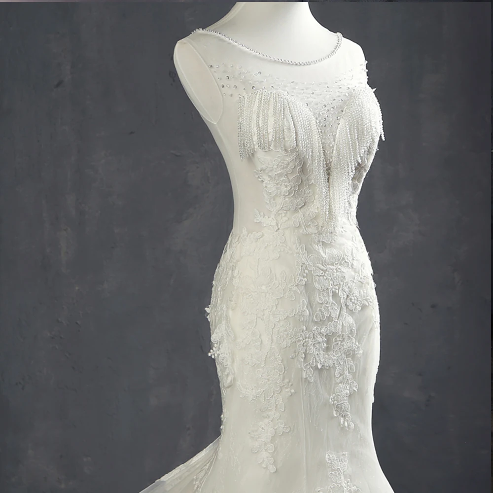 Hochzeitskleid роскошное свадебное платье Русалочки с аппликацией и бисером Vestido de Noiva