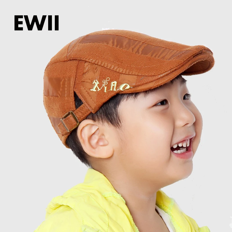 

Fashion boy accessories Autumn And Winter cool flat cap kids beret hats children caps boys brand striped hat boina casquette