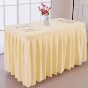 cream color Полиэстер Белый Банкетный стол юбка для дня рождения Свадебная вечеринка скатерти линии стол, скатерть плинтус украшения - Цвет: cream color