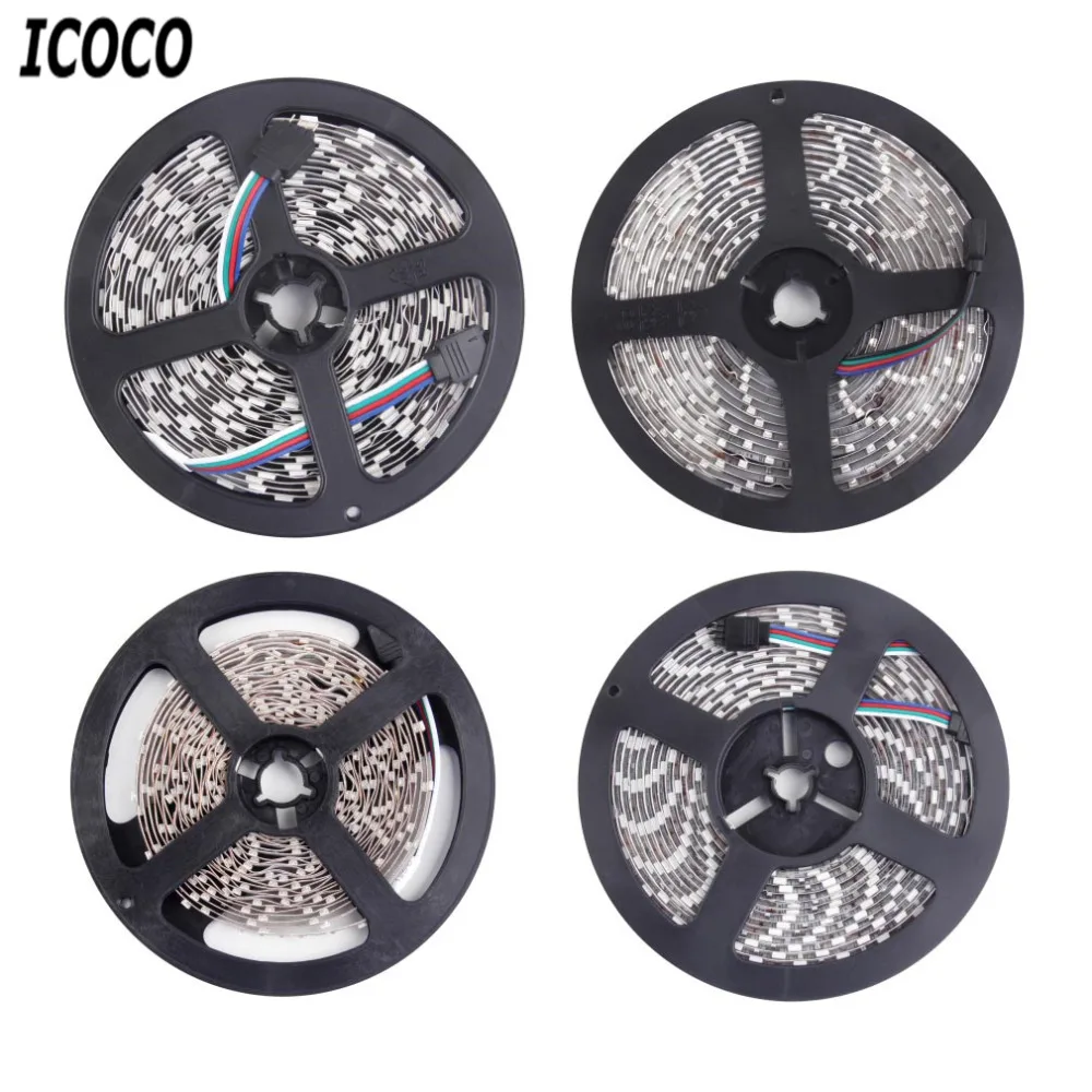 ICOCO режущая декоративная ленсветильник 5 м 16 футов 3528 SMD RGB 300 Светодиодная s лампа