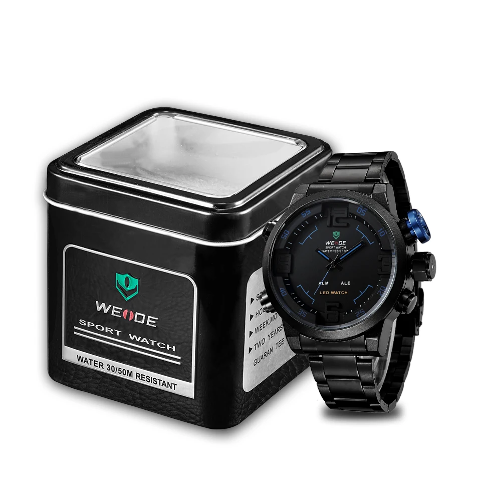Бренд класса люкс WEIDE мужские спортивные часы цифровые японские кварцевые с
