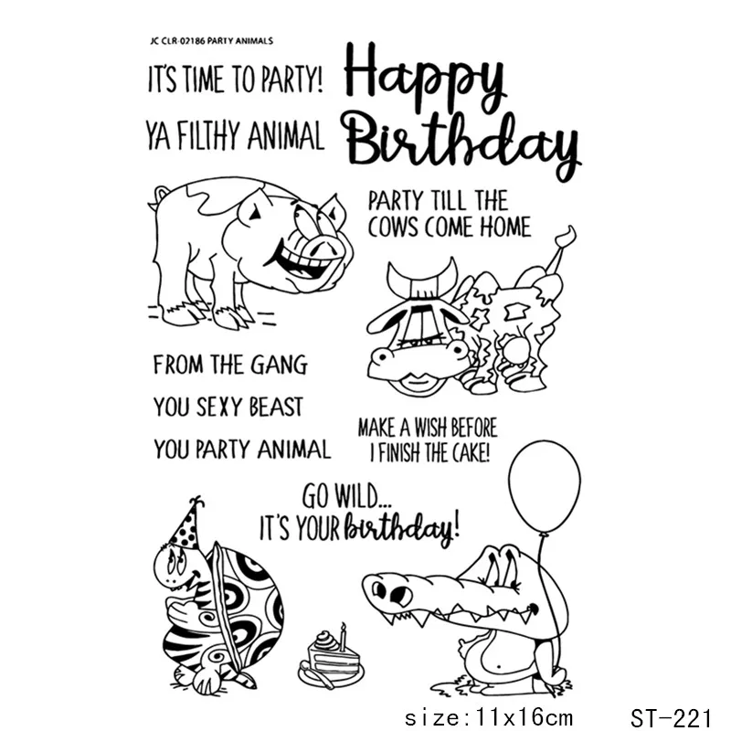 

AZSG Crocodile wishes Theme clear stamp scrapbook rubber stamp seal paper craft clear stamp card making