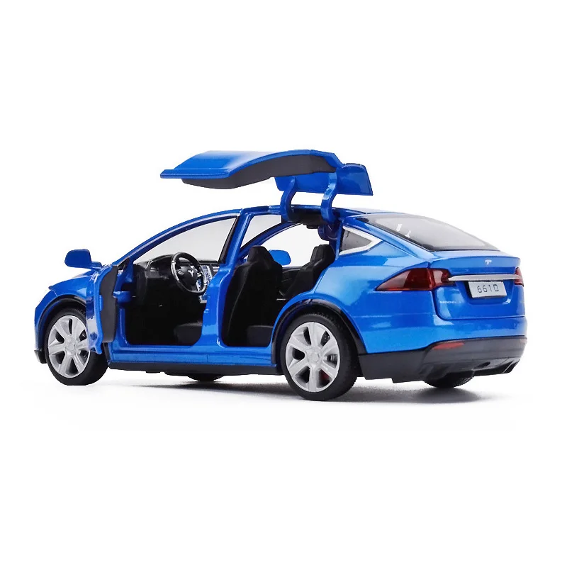 

HOT 1:32 Tesla MODELX90 Car Models With Sound Light Pull Back Kids Toys brinquedos Gifts White/Blue/Red/Black Diecast Car Model