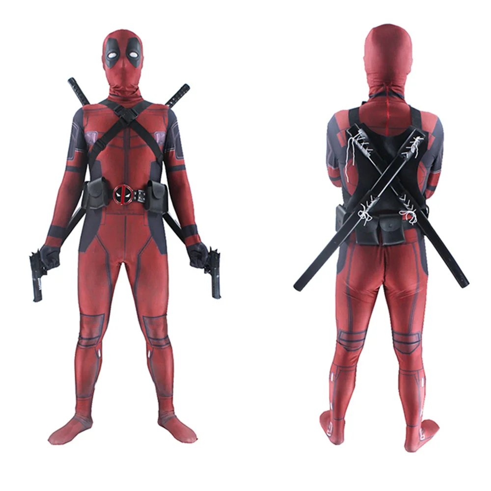 anime wade winston wilson cosplay unisex red full body spandex boy adult zentai bodysuit deadpool halloween fancy ball costumes free global shipping