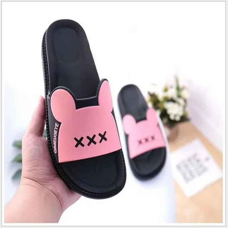 Slippers Women Flat Slides Summer Casual Beach Flip Flops Shoes Non-slip Indoor House Home Slippers