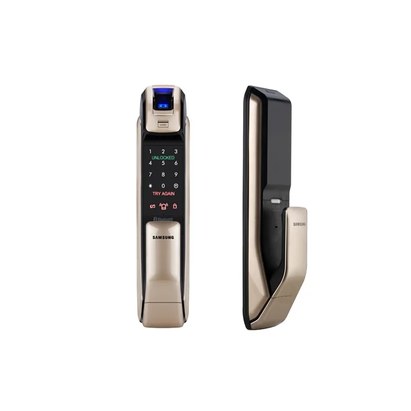 SAMSUNG отпечаток пальца толчок цифровой дверной замок с Wi-Fi Bluetooth приложение SHS-DP728 английская версия большой врезной AML320