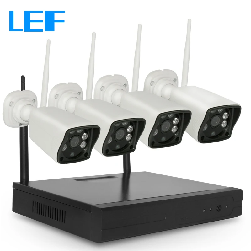 4CH NVR WI-FI Безопасности CCTV Система 4 ШТ. 1.0MP 720 P Водонепроницаемый открытый Ip-камера