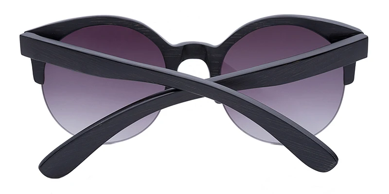 Мужские и женские круглые солнцезащитные очки POP AGE черные бамбуковые с