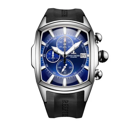 Reef Tiger RGA3069-T мужские многофункциональные кварцевые наручные часы с защитой от воды, хронограф, светящийся-черный - Цвет: p7