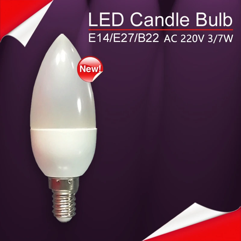 

Светодиодные свечи E27 E14 7 Вт E14 E27 B22 AC 220 В 2835SMD, 10 шт.