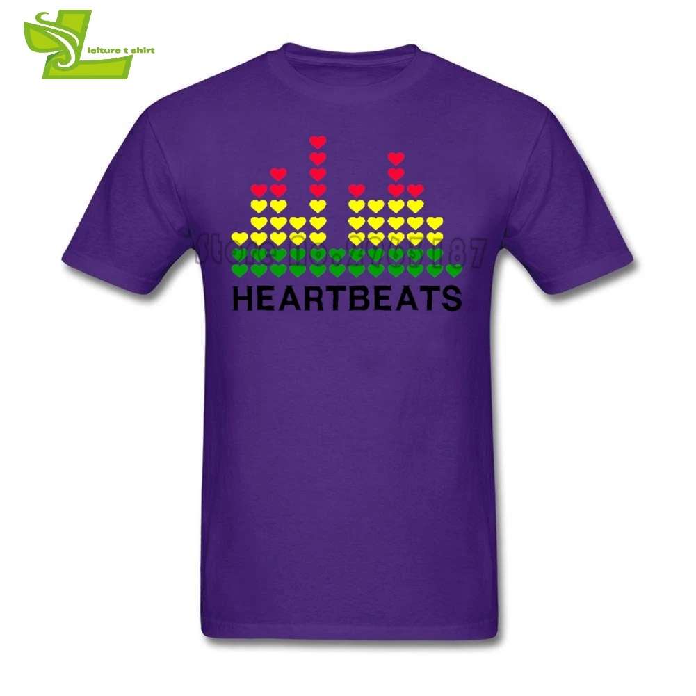 Мужская футболка с эквалайзером Heartbeats летняя круглым вырезом и графическим
