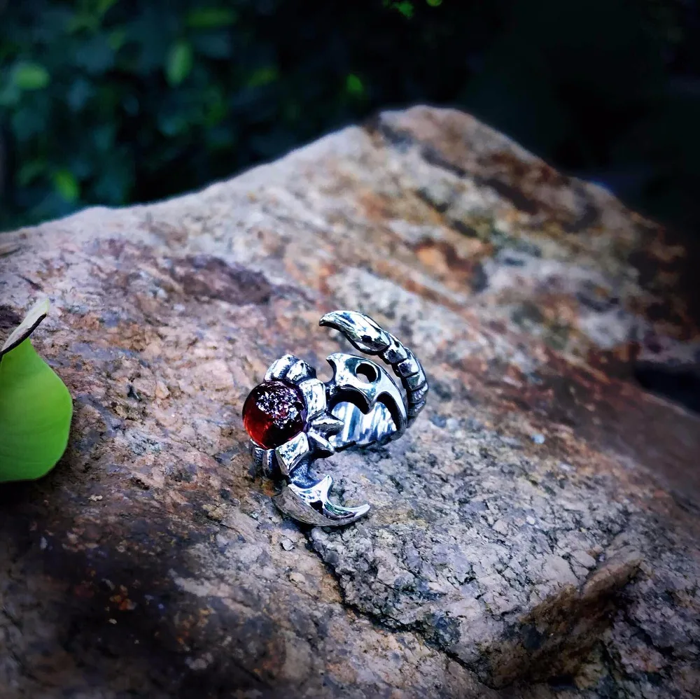 Кольцо из нержавеющей стали с фианитом|scorpion ring|personalized ringjewelry stainless |