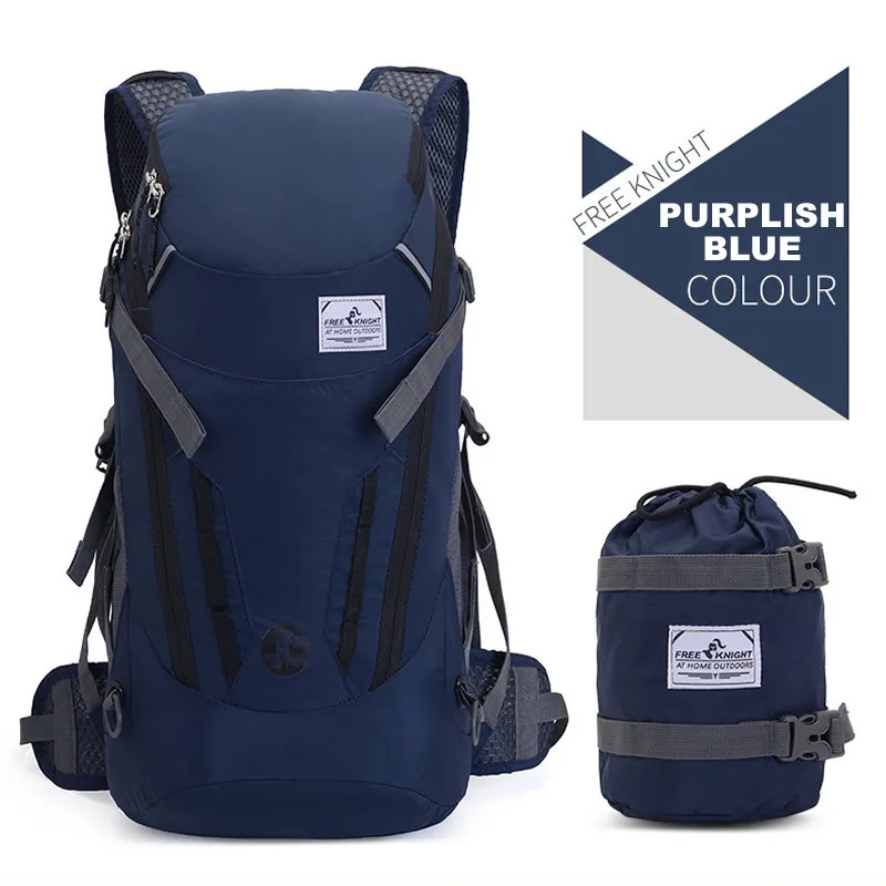 PURPLISH BLUE 30л складной рюкзак для альпинизма, походная сумка, водонепроницаемый нейлоновый переносной рюкзак для путешествий, сверхлегкий рюкзак для кемпинга - Цвет: PURPLISH BLUE