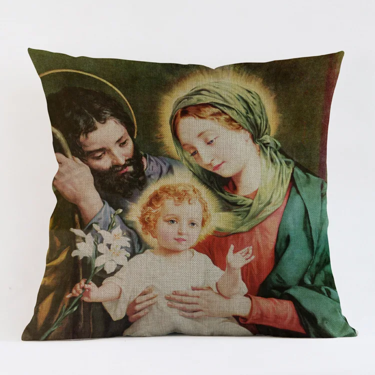 Наволочка в христианском стиле с изображением Бога Иисуса для дивана домашняя