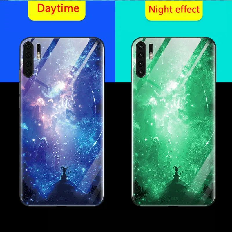 Светящийся стеклянный чехол для телефона s для huawei mate 30 30Pro, задняя крышка для huawei P30 pro P30 Lite, чехол из закаленного стекла