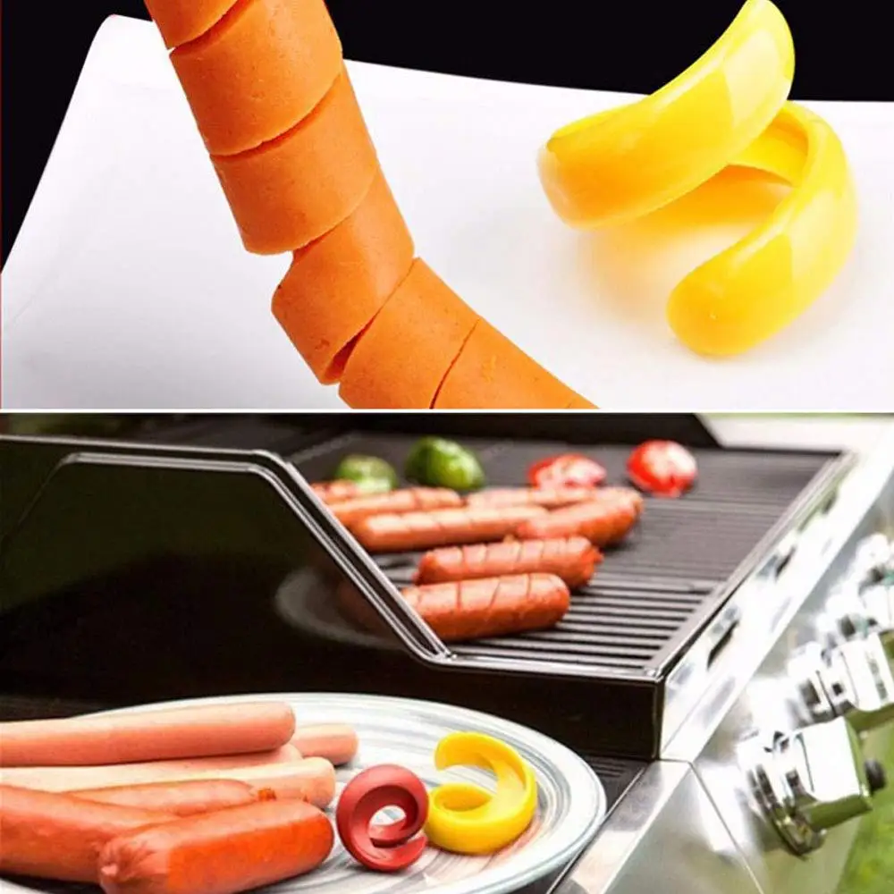 Слайсер для нарезки сосисок-4 шт./компл. пищевой пластик ручной причудливый