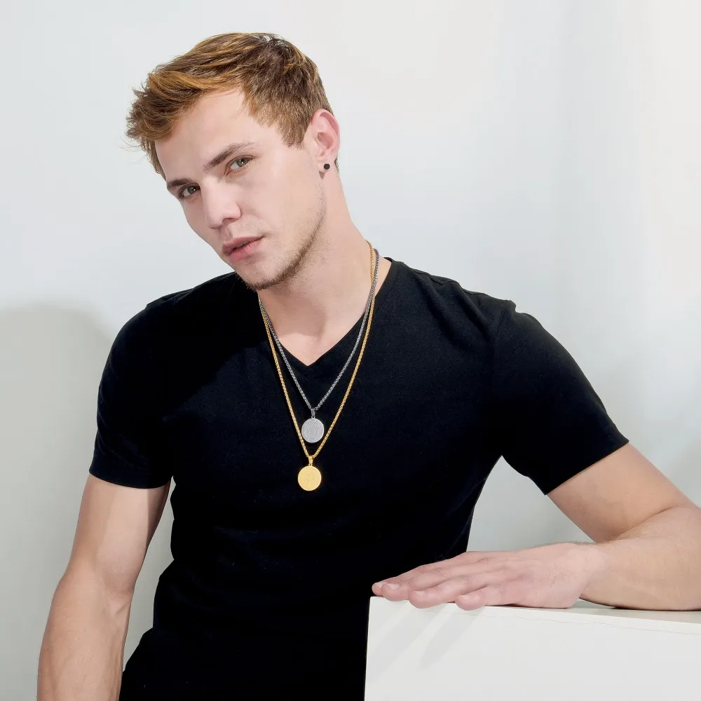Женское ожерелье из нержавеющей стали 316L|coin necklace|necklace womenpendant men |
