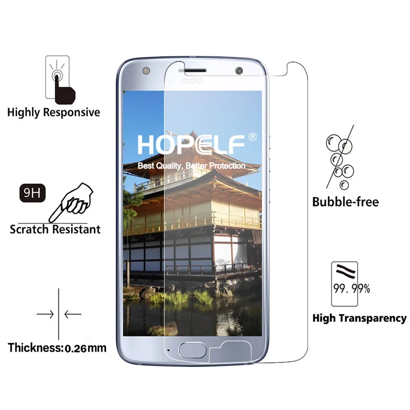 2 шт. защитная пленка HOPELF для Moto X4 закаленное стекло 2.5D 9H на телефон Закаленное