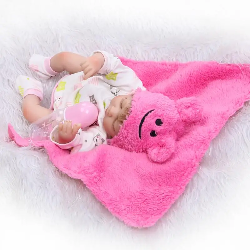 NPK 40cm toys infant Sleeping Girl Dolls 16 inch Realistic Soft Silicone Bonecas Twins Doll Baby brinquedos Newborn Kids Toys | Игрушки и