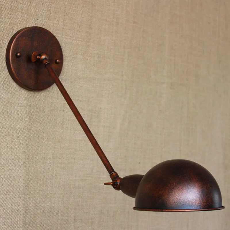 Винтажная настенная лампа в стиле ретро лофт коричневый металлический