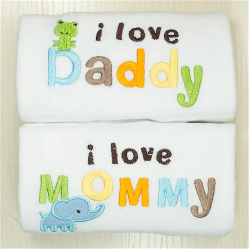 2 шт./лот новинка одежда для маленьких мальчиков и девочек с надписью I LOVE DAd Mom
