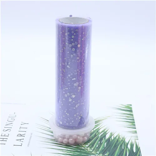 light purple 15 см* 10yds Лазерная блестки Сетка на катушке Ткань DIY Baby Shower пачка юбка скатерть лента на стул Свадебные украшения для дома - Цвет: light purple