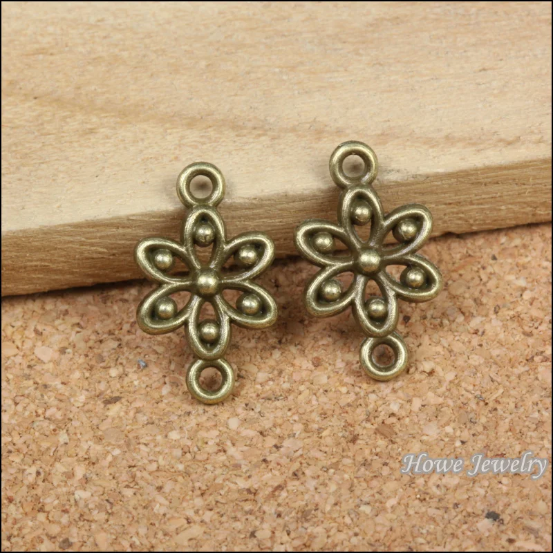 200 шт. винтажный цветочный соединитель стандартная бронза подходит для модных