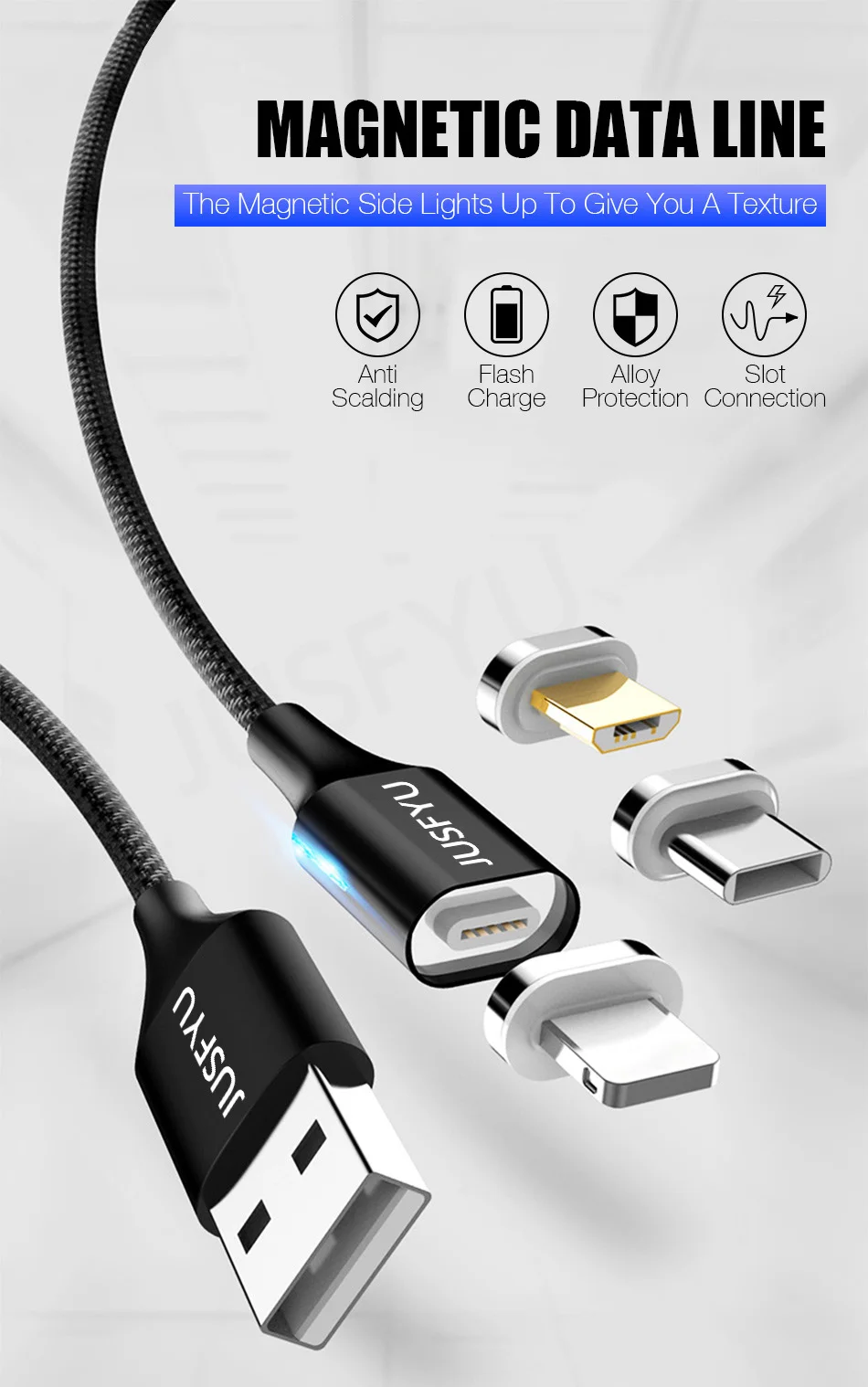 1 м/2 м Магнитный Micro USB кабель для iPhone samsung type-c зарядный Магнитный зарядный адаптер usb type C кабели для мобильных телефонов