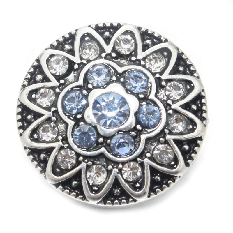 

10PCS/Lot 18mm Snap Button Bucket Mix Colors Round DIY Rhinestones Metal Buttons for Women Snap Jewelry 010113