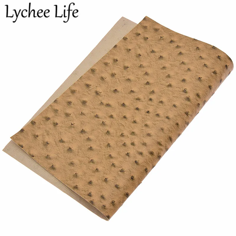 Lychee Life тисненая страусиная кожа ткань A4 ПВХ 29x21 см синтетическая ткань DIY Современная домашняя одежда Текстиль Швейные аксессуары - Цвет: 3