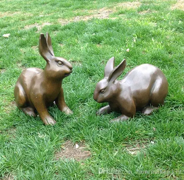 Art Deco Sculpture Two Lovely Rabbits Bronze Statue | Дом и сад