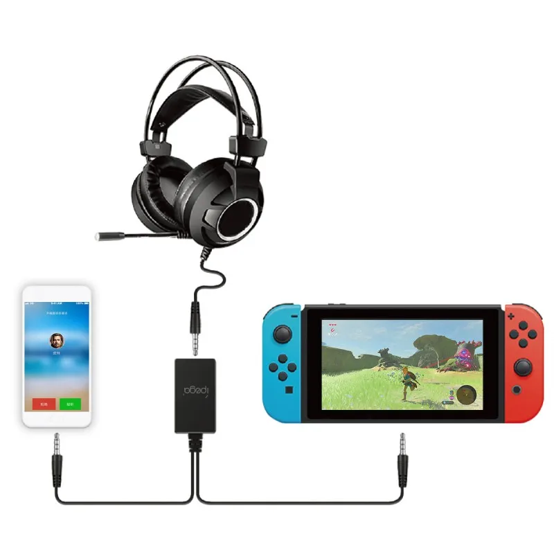 2 в 1 адаптер преобразователя iPega PG 9176 для N Switch аудио подключения консоли