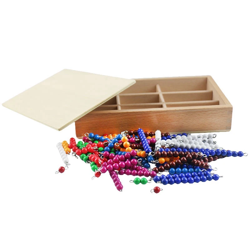 Montessori Beads Box Materials Wooden Colored Preschool Sensorial Educational Toys For Children Silian | Игрушки и хобби