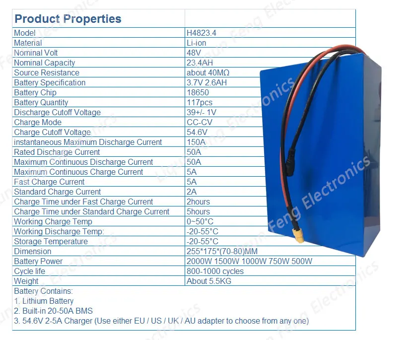 48V 1000W 1500W 2000W аккумулятор 48V 24AH электрический велосипедный аккумулятор 48V 24AHLithium аккумулятор с 54,6 V 5A зарядкой бесплатно