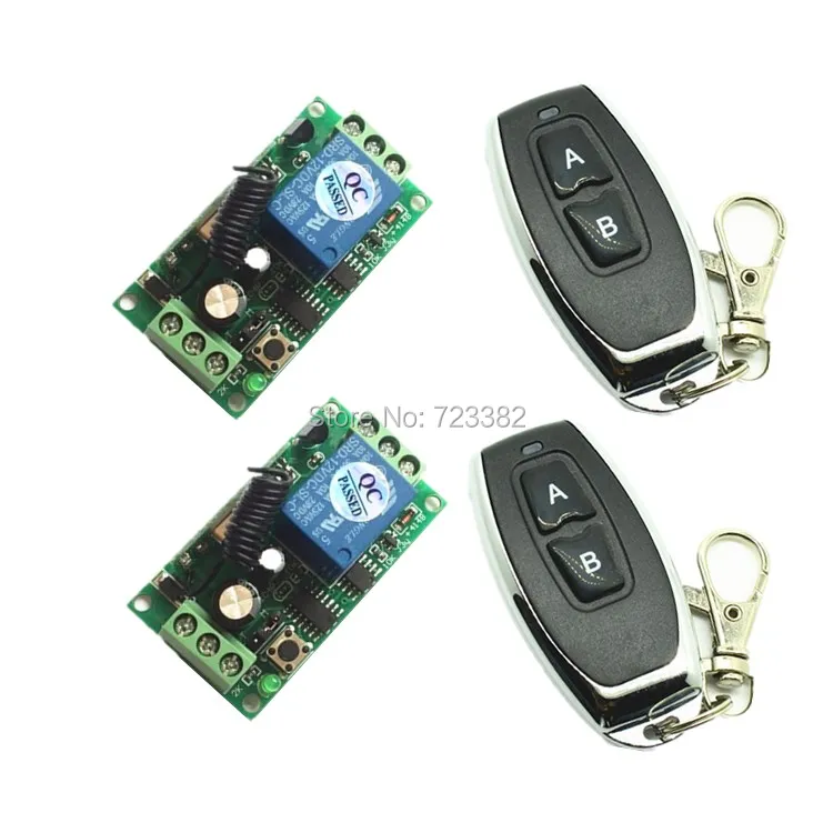 Новый DC 9V 12V 24V 1 CH 1CH RF беспроводной переключатель системы дистанционного управления, 315/433. 92 MHZ, 2X AB ключ 2CH передатчик + 2 X Приемник