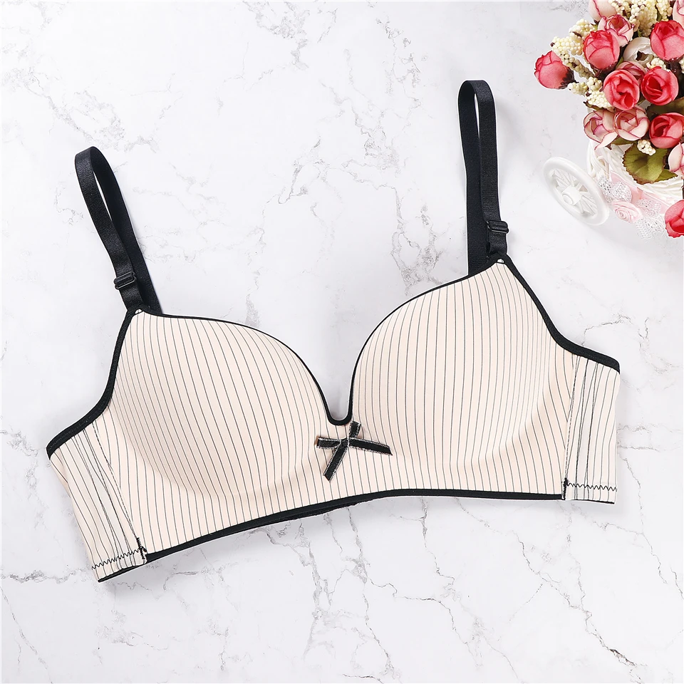 2019 женское нижнее белье пуш-ап без косточек мягкое с бантиками Бесшовные дышащие