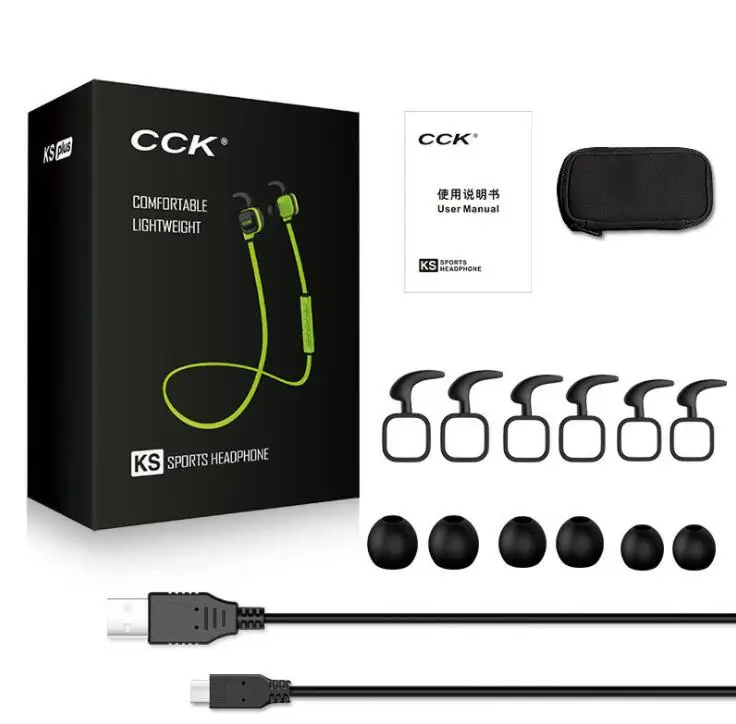 Спортивная Bluetooth гарнитура KS Plus беспроводные наушники вкладыши с микрофоном и