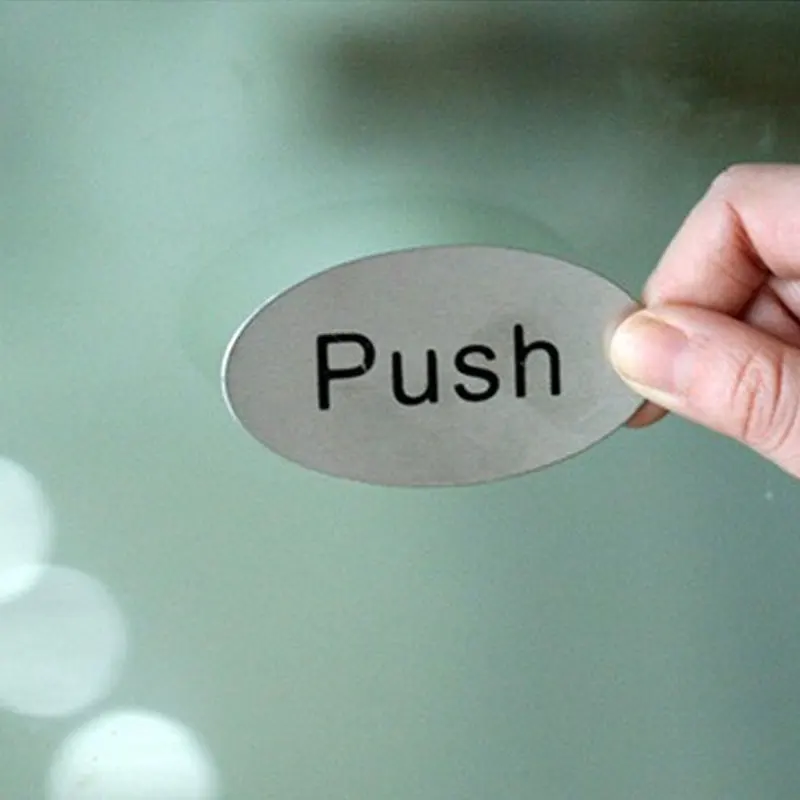 1 шт. Pull Push наклейка вывеска домашний магазин настенная дверь Нержавеющая Сталь Многофункциональная креативная Бытовая 2019NEW горячее качество