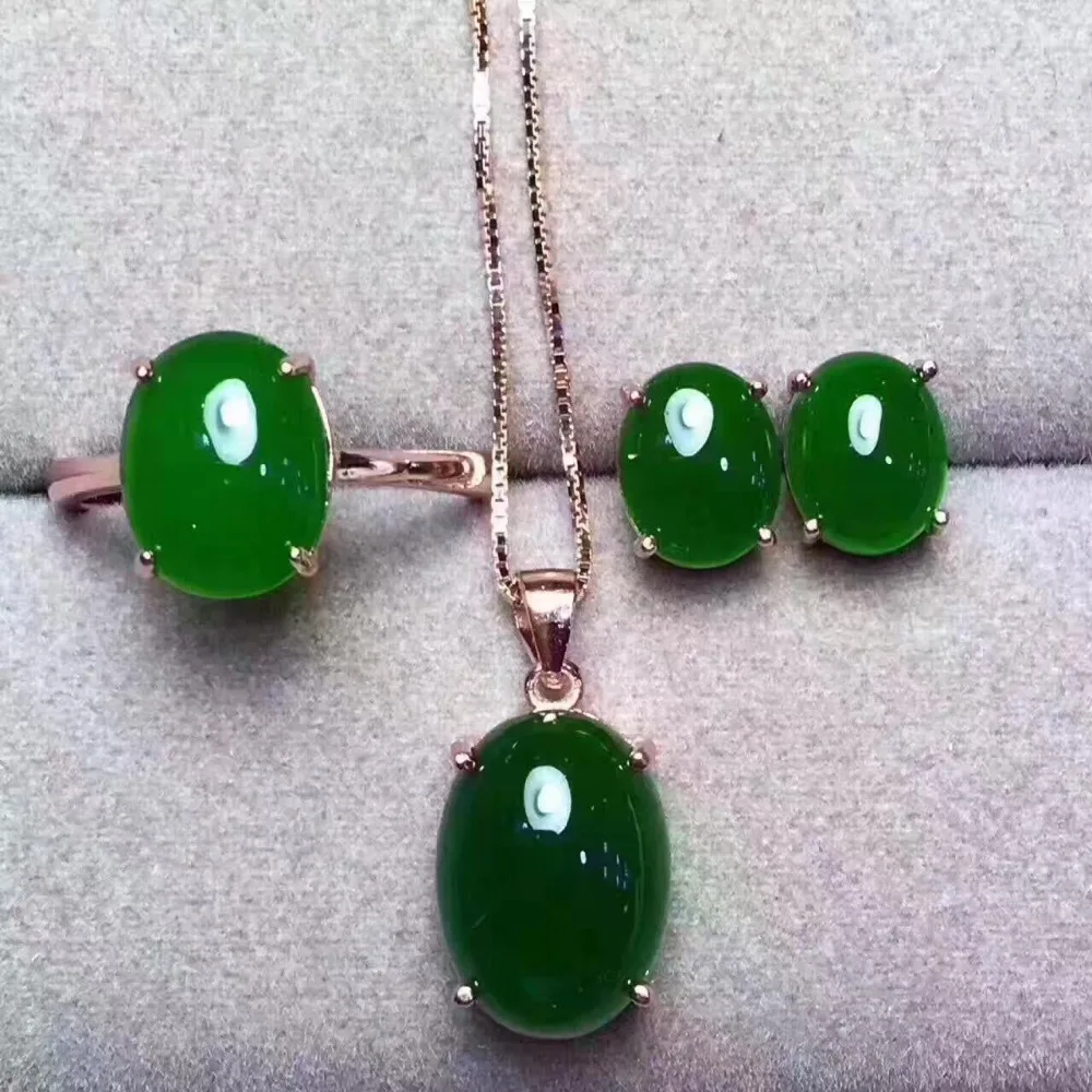 Серьги Biyu из натурального кулон набор трех частей серебра 925 пробы с инкрустацией