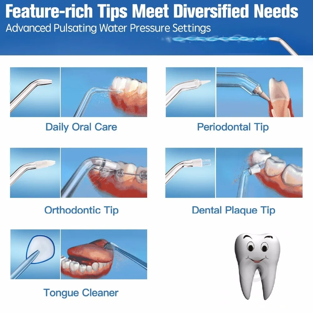 

5X Dental Water Flosser & Oral Irrigator Plaque Tip