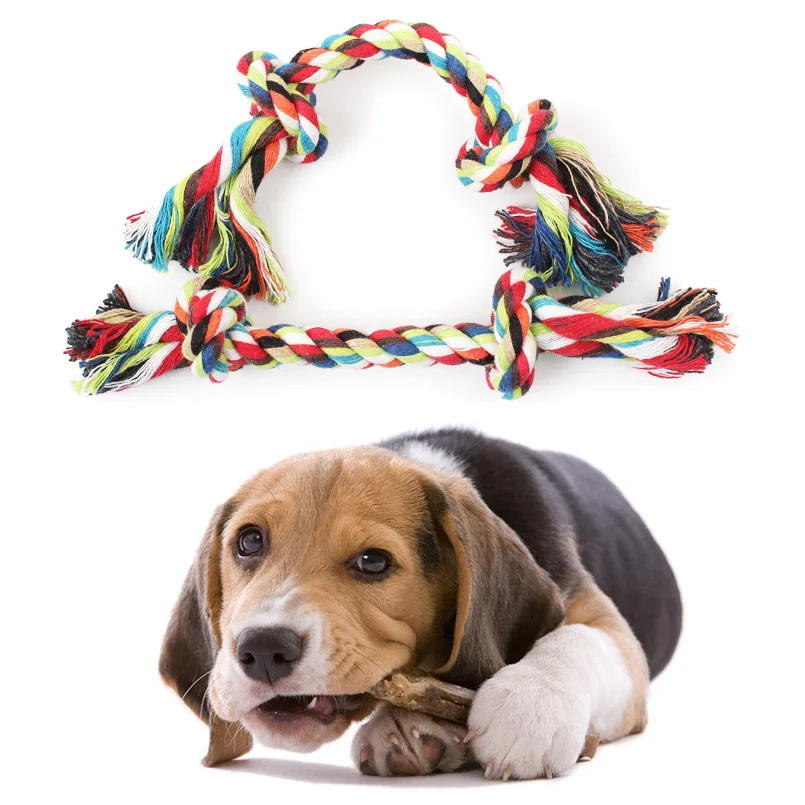 Лидер продаж Pet Игрушечные лошадки для собак смешно жевать узел хлопок Кость