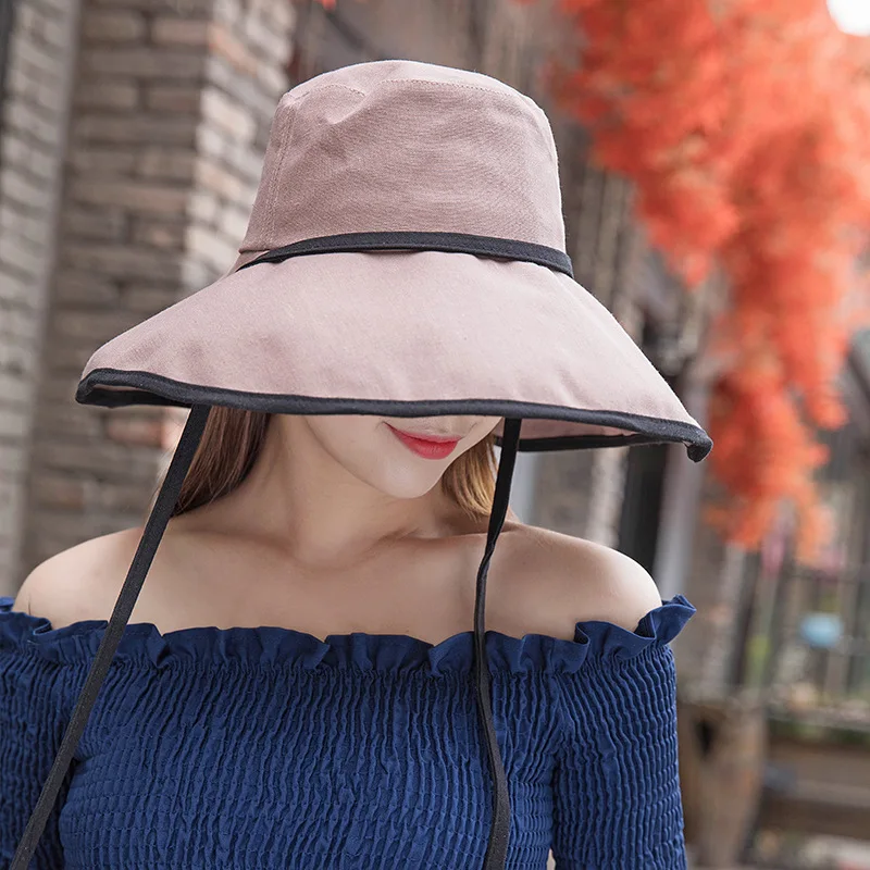 Шляпа с широкими полями от солнца Fedora однотонная ветрозащитная Панама покрытием