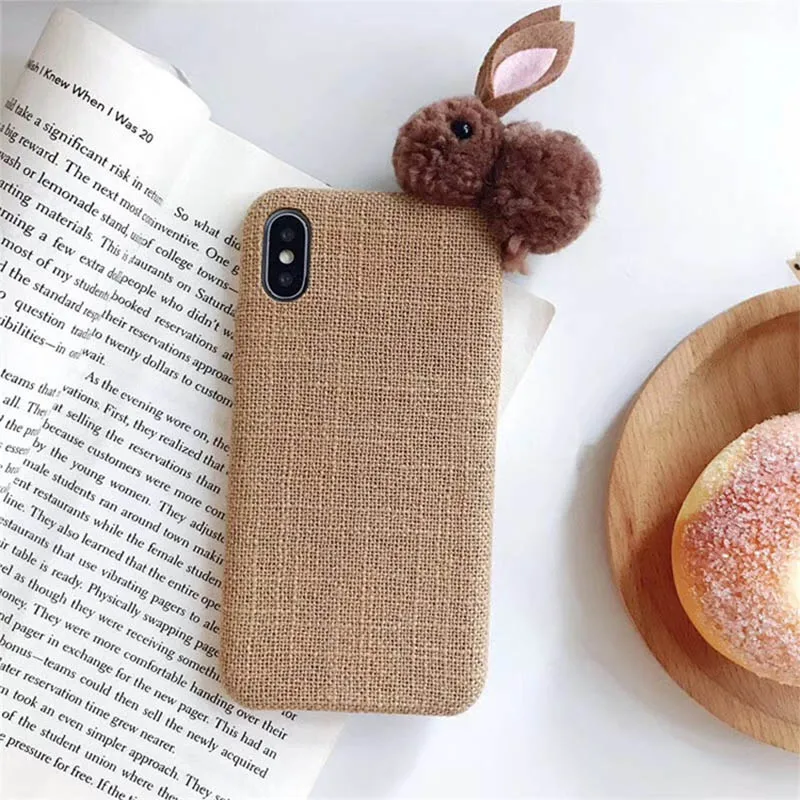 Одноцветное белье кролик кукла чехол для телефона iphone XR XS Max X 8 7 6 6s Plus Модный