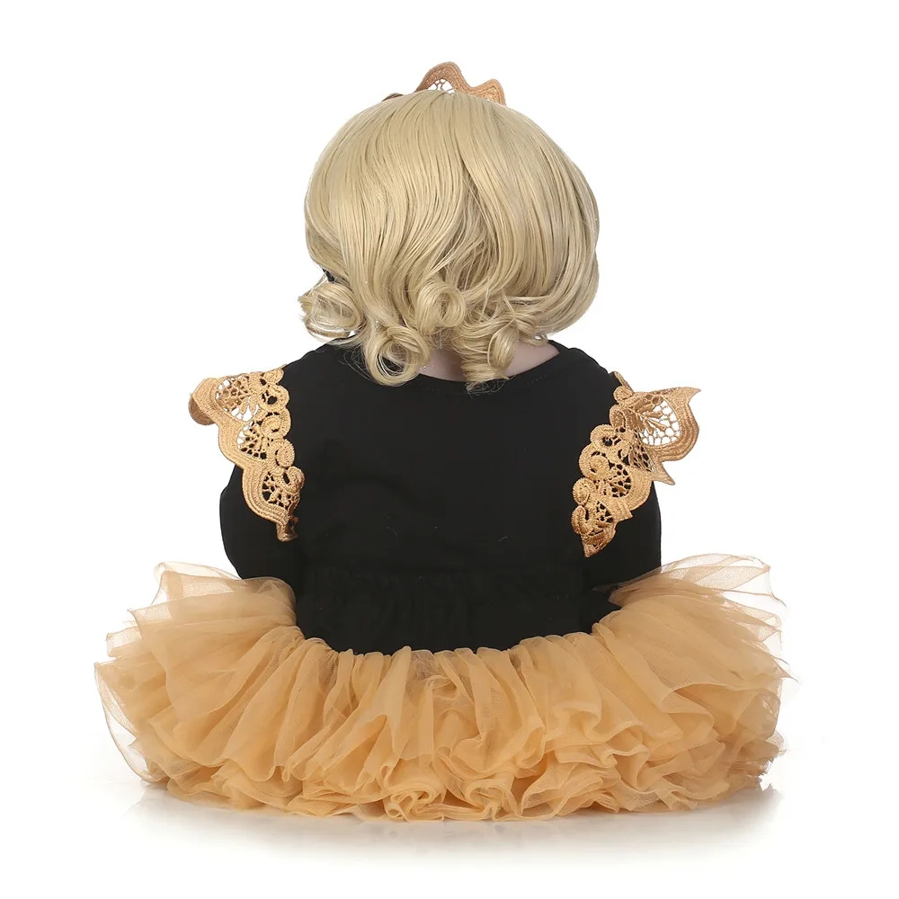 DollMai 23 &quotволнистые светлые волосы bebes reborn полное тело силиконовые куклы с соска