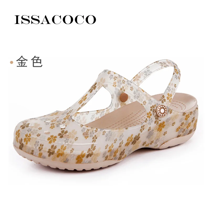 Сандалии ISSACOCO женские на платформе пляжные босоножки плоской подошве обувь для