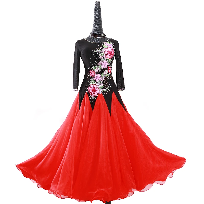 

women social dress ballroom dance competition dresses waltz dance dress fringe luminous costumes standard ballroom dress foxtrot